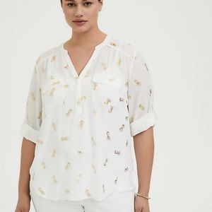 Torrid Harper Pineapple Print Blouse